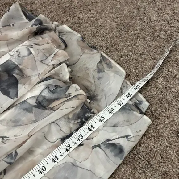 Calvin Klein Floral Chiffon Maxi Dress Sz 8 Faux Wrap Long Sleeve Tiered V-Neck - Picture 16 of 16